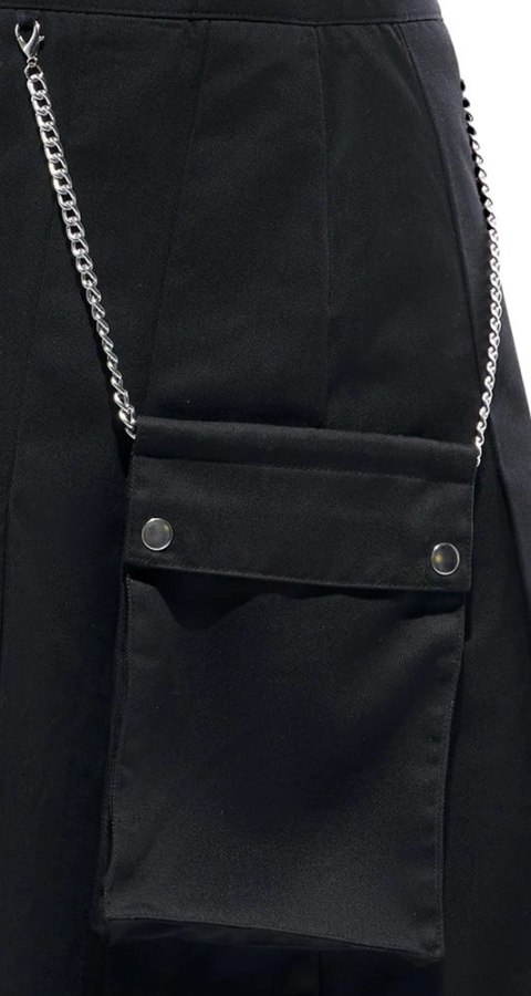 Svenjoyment Spodnica Męska Kilt z Odpinaną Kieszenią Czarna L