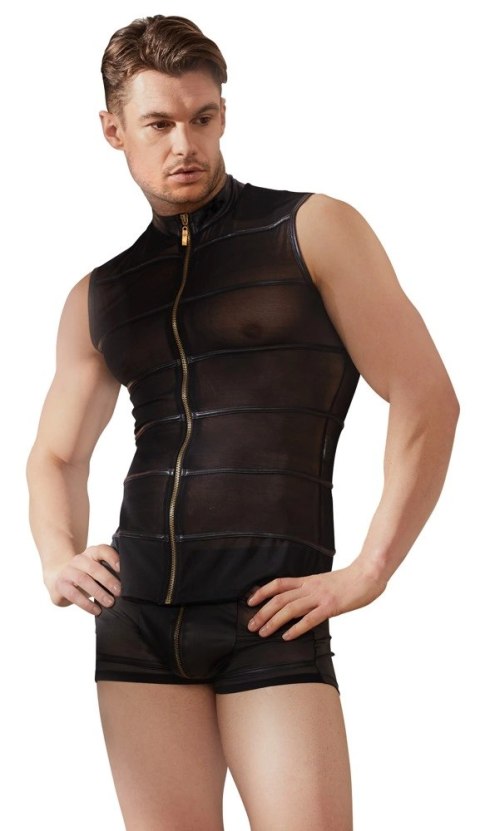 NEK Bokserki Męskie Czarne S Złoty Suwak Elastyczne Wstawki