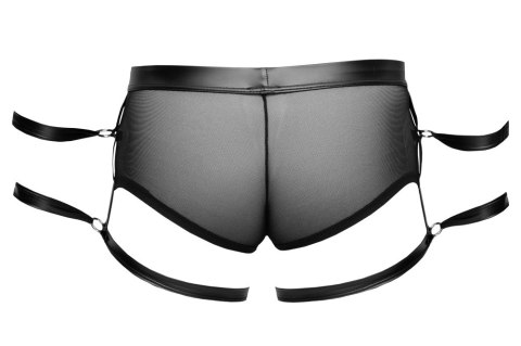 Svenjoyment Bondage XL - Czarne spodnie z mankietami na ręce i nogi