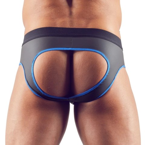 Svenjoyment Jockstrap męski czarno-niebieski M z zamkiem, neopren