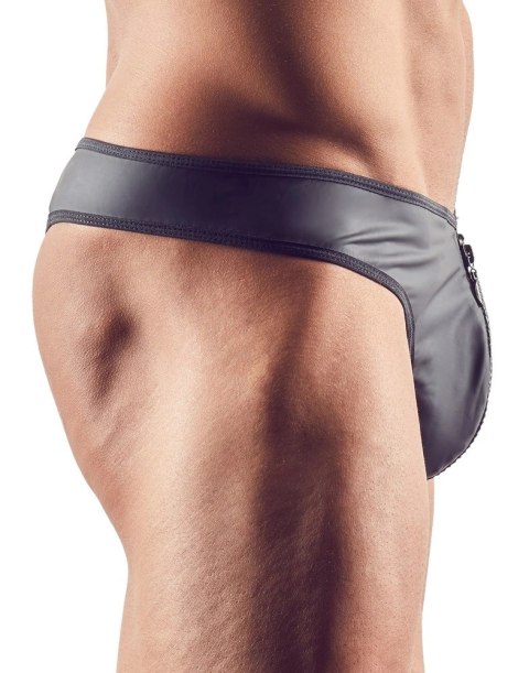 Svenjoyment Stringi męskie 2XL połysk zamek błyszczący czarne