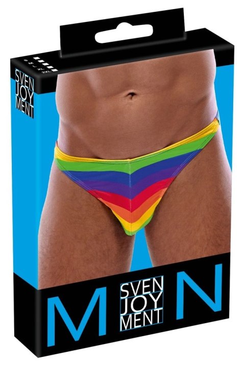 Svenjoyment Stringi męskie Rainbow 2XL - elastyczne paski kolorowe
