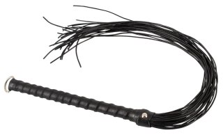ZADO Flogger Skorzany z Rączką i Zawieszką Czarny 70 cm