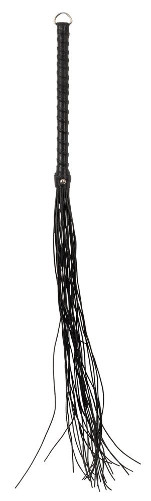 ZADO Flogger Skorzany z Rączką i Zawieszką Czarny 70 cm