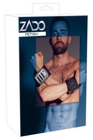 ZADO Kajdanki Skorzane Regulowane Czarne 30x8 cm Szerokie