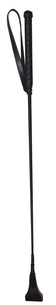 ZADO Skorzana packa z plecioną rączką i pętelką 65 cm czarna