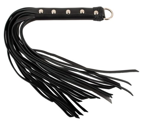 ZADO Skorzany Flogger Mini z Nitowaną Rączką Czarny 52cm