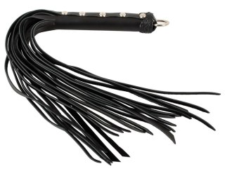 ZADO Skorzany Flogger Mini z Nitowaną Rączką Czarny 52cm