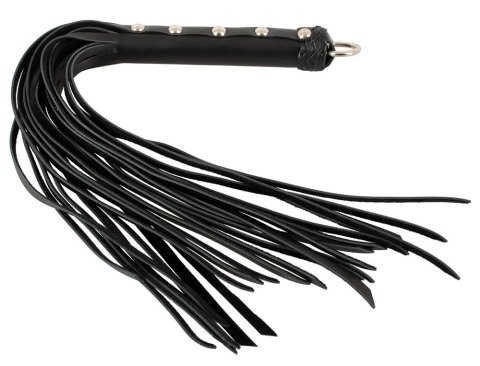 ZADO Skorzany Flogger Mini z Nitowaną Rączką Czarny 52cm