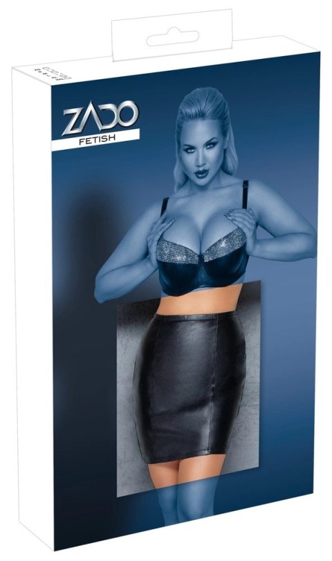 ZADO Spodniczka Skorzana Nappa Czarna XS, Zamek Boczny