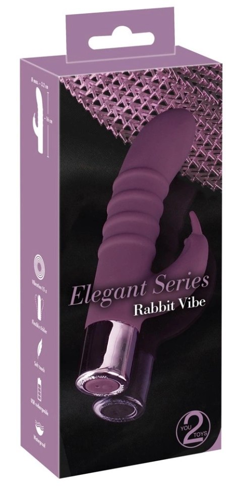 Elegant Series Rabbit Vibe Fioletowy 15 trybow - silikonowy, ładowalny