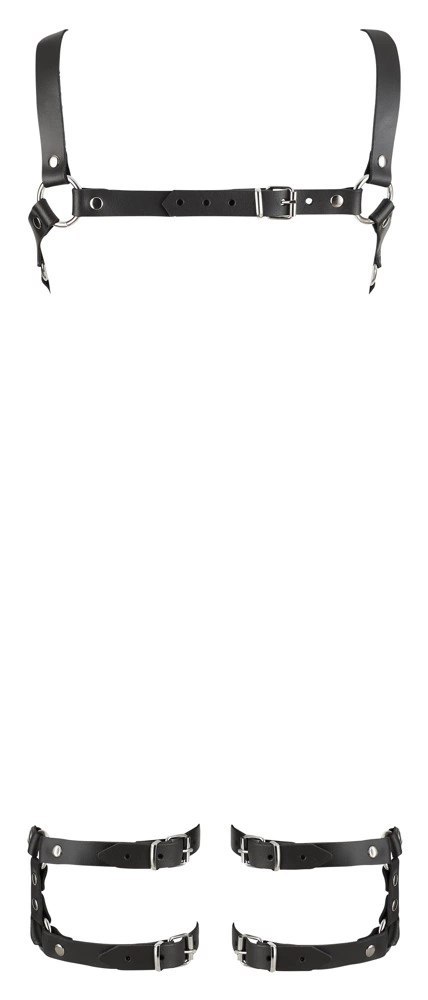 ZADO Uprząż z paskow z mankietami na uda S/M, skora dwoinowa