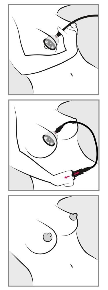 Bad Kitty Wibrujący system prożniowy na piersi z pompką, 2 szt.