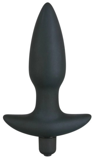 Black Velvets Plug z Wibracją i Uchwyt Średni 15cm Czarny Silikon