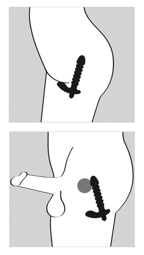 Black Velvets model z wypustkami - czarny, 17 cm, silikonowy