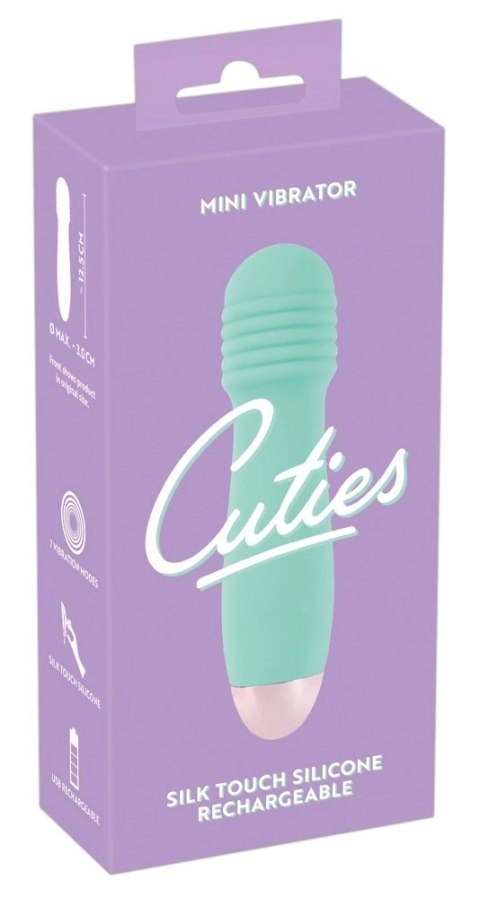 Cuties Zielony Mini Wibrator Rowkowany 7 Trybow Wodoodporny 12,5 cm