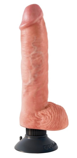 King Cock Wibrator 25 cm z Przyssawką Jasny PVC Elastyczny Model