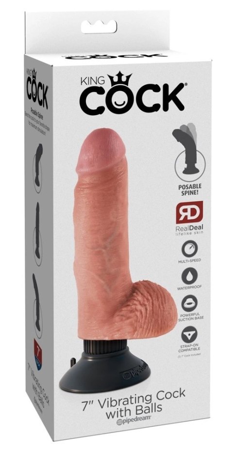 Pipedream King Cock 18 cm Jasny Model z Przyssawką i Jądrami