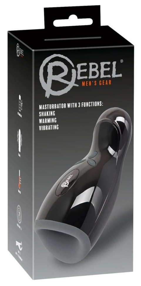 Rebel Intimate Device 3w1 Czarny - Wibracje, Grzanie, Ruch 20cm
