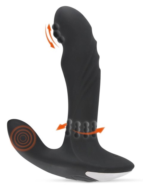 Rebel Plug Pro - Czarny model z masażerem krocza, 16,6 cm, 3 funkcje