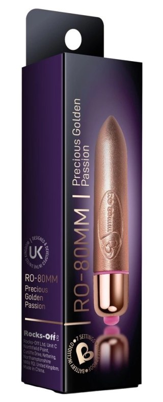 Rocks Off RO-80 Mini Wibrator 7 Trybow Złoty 8 cm ABS