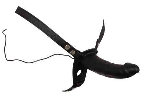 You2Toys Double Strap-On z funkcją wibracji, regulowana uprząż, czarny