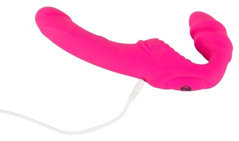 You2Toys Strapless Strap-On 2w1 Rożowy - Wibrujący, Bez Uprzęży, 21,8 cm