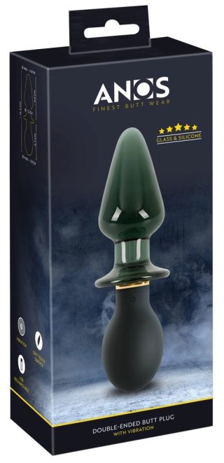 ANOS Double Plug Model 10 Trybow Wibracji Szkło & Silikon 16,6 cm