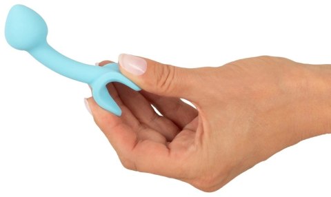 Cuties Korek silikonowy anatomiczny zakrzywiony niebieski 7,1 cm