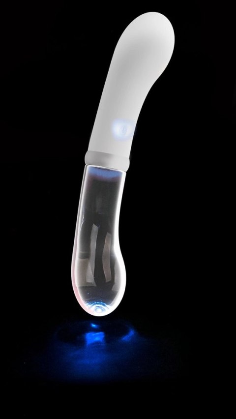 Liaison LED G-Spot - Dwustronny wibrator szklano-silikonowy 18 cm