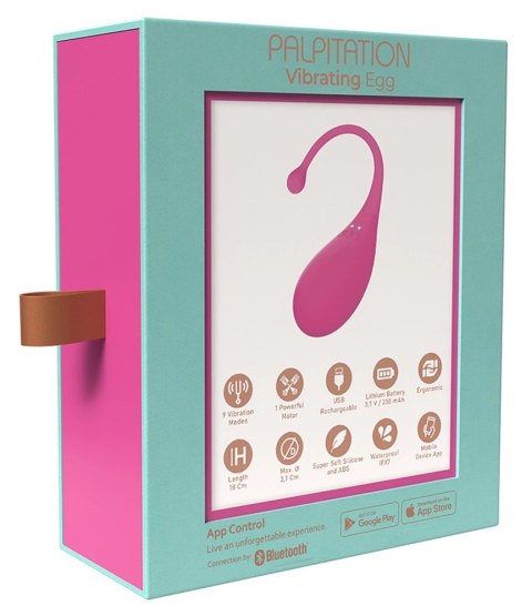 Adrien Lastic Palpitation Rożowe Jajeczko Aplikacja Bluetooth 18cm
