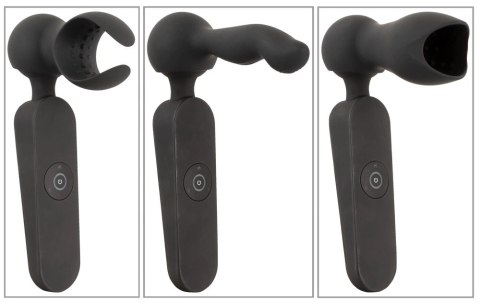 Couples Choice Masażer z 3 wymiennymi końcowkami czarny 21,5 cm