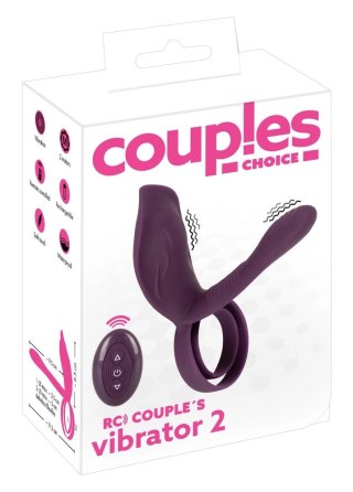 Couples Choice RC Couples Vibrator 2 - System dla par z pilotem, silikonowy