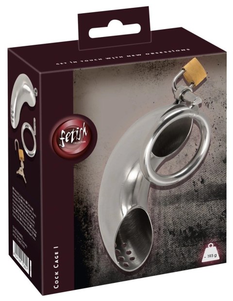 Fetish Collection Chastity Cage I - stalowa klatka z zamkiem, 13,5 cm