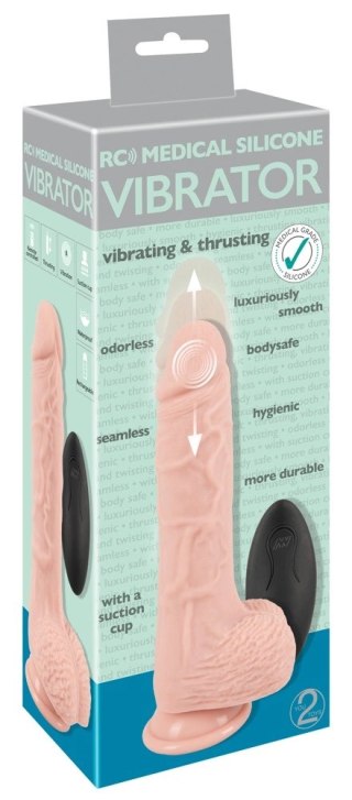 Medical Silicone RC Vibrator 21cm - obracający się, wodoodporny, silikon