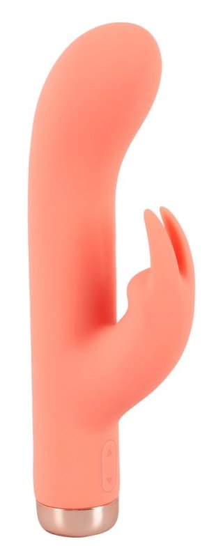 Peachy Mini Rabbit Vibrator model zakrzywiony pomarańczowy silikon 16,7 cm