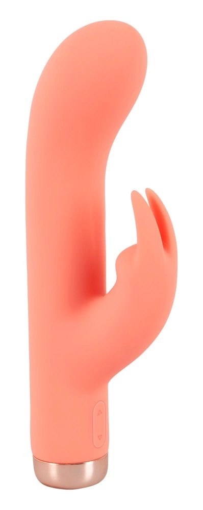 Peachy Mini Rabbit Vibrator model zakrzywiony pomarańczowy silikon 16,7 cm