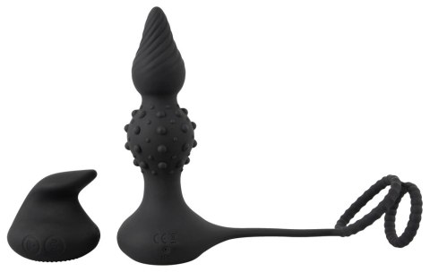 Rebel RC - Wibrujący korek z pierścieniem i pilotem, silikonowy, czarny