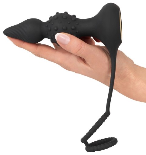 Rebel RC - Wibrujący korek z pierścieniem i pilotem, silikonowy, czarny