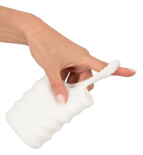 Stroker Super Soft Biały - System masażu intymnego z wibracjami i pierścieniem