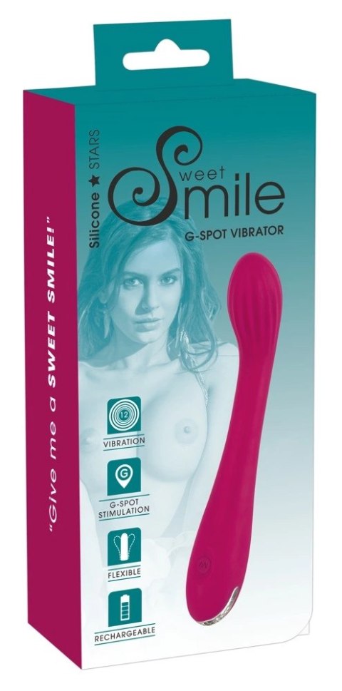 Sweet Smile G-Spot Violet - Wibrator zakrzywiony, 12 trybow, 20 cm