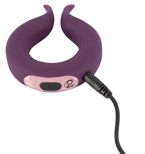 Couples Choice Two Motors - Elastyczny pierścień z silną wibracją, fioletowy