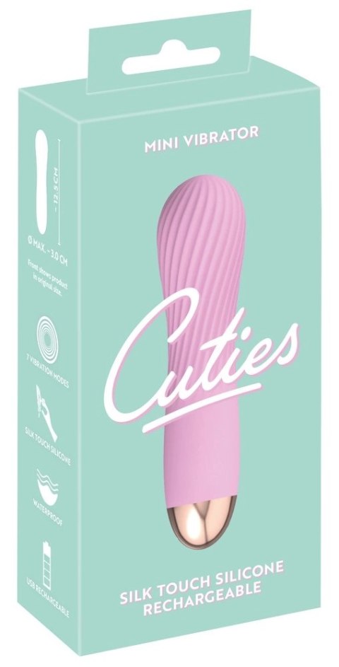 Cuties Mini Pink - Wibrujący model z rowkowaną powierzchnią, 12,5 cm