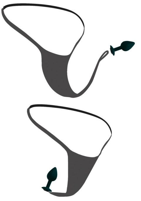 HookUp Panties Crotchless Secret Gem Stringi XL-XXL z ozdobą silikonową