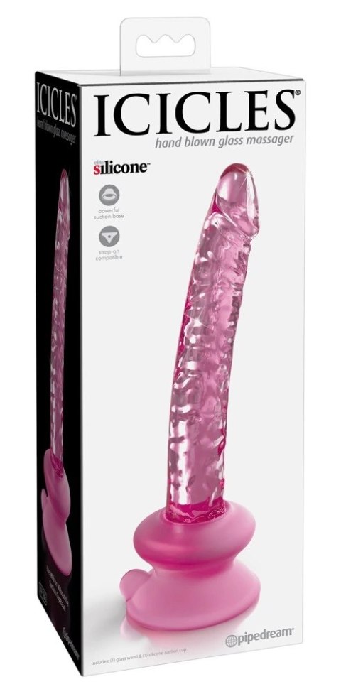 Icicles Model 67 Szklana Maszyna Intymna z Podstawką 17 cm