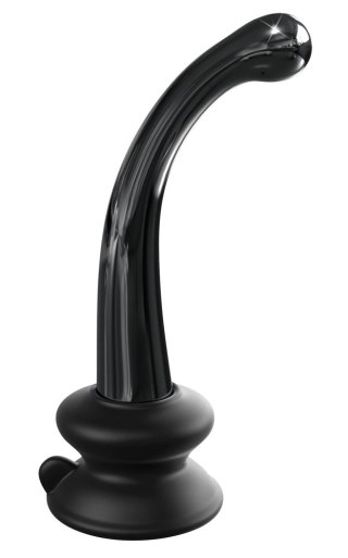 Icicles Szklana maszyna intymna z podstawką, zakrzywiona 15,5 cm