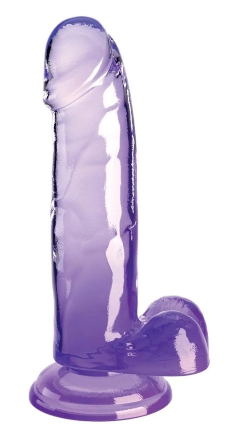 King Cock Clear 7'' Model Fioletowy - Transparentny Anatomiczny z Przyssawką 18 cm