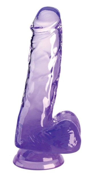 King Cock Clear Model 6'' Fioletowy Transparentny z Przyssawką 15 cm