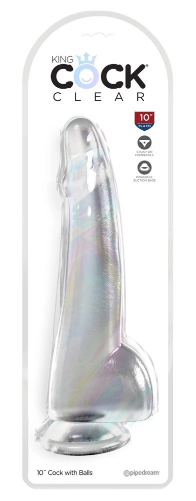 King Cock Clear model 10'' Transparentny z przyssawką 27,9 cm TPE