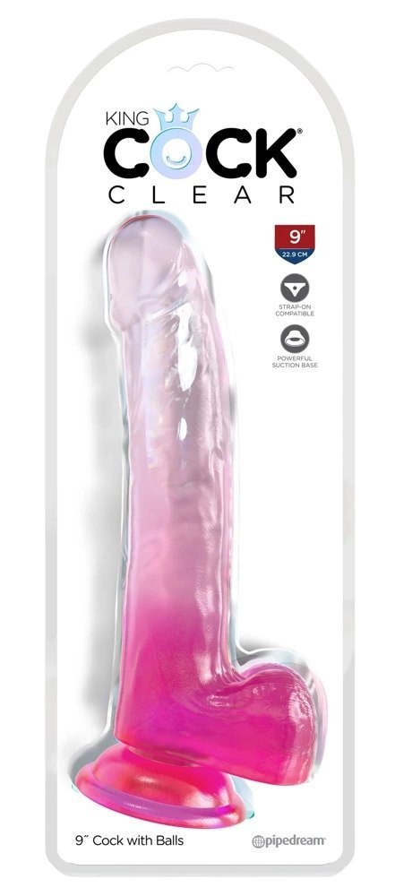 King Cock Clear model 9'' - przezroczysty anatomiczny z przyssawką 24,8 cm